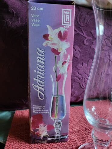 kristalne plafonjere: Vaza nova kristal Bohemija vintaz. Visina. 23cm. Stopa. 7cm — 6