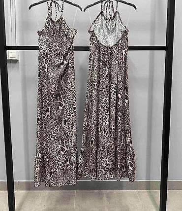 sako leopard: Leopard maxi haljina na vezanje oko vrata. - Kroj: duga, lepršava maxi — 2