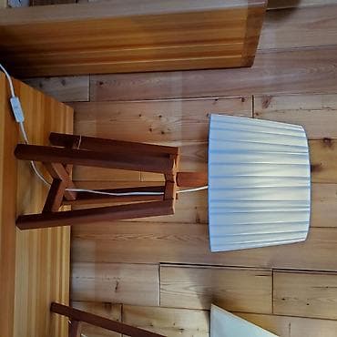 Stona lampa ovalna 70 cm Napravljena od punog drveta Sibirskog ariša