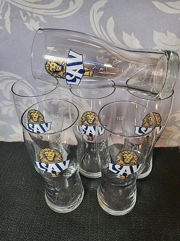 čaše sa duplim dnom: Case nove Lav pivo Berganovo Italija. Case za Lav pivo. Komada 6 u — 6