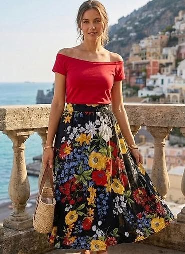 mini suknje: Komplet - Kroj: A-linija, midi dužina do polovine lista, sa blagim — 1