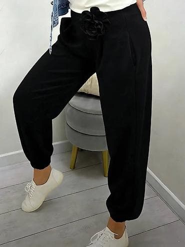 Wedding Clothes & Accessories: Ženske pantalone sa 3D cvetnim detaljem u struku - Model — 6