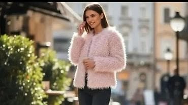 bele patike: Plišani ženski jakničasti kaput – pink - Model: kratka jakna/kaputić — 1