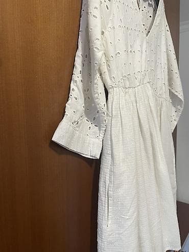 balari odeca: ZARA bela haljina od broderea (čipkani vez), veličina M. - Kroj — 3