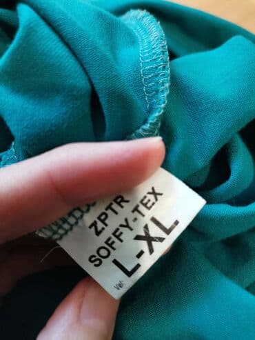 srebrni pojas za haljine: Zelena haljina L/XL. Pamučna haljina, prijatna za nošenje. Bez tragova — 3