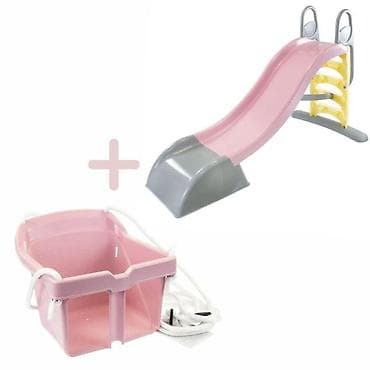 ljulje za bebe: SET LJULJAŠKA I TOBOGAN – ROZE – Savršena avantura za mališane! 🏡🎠 — 1
