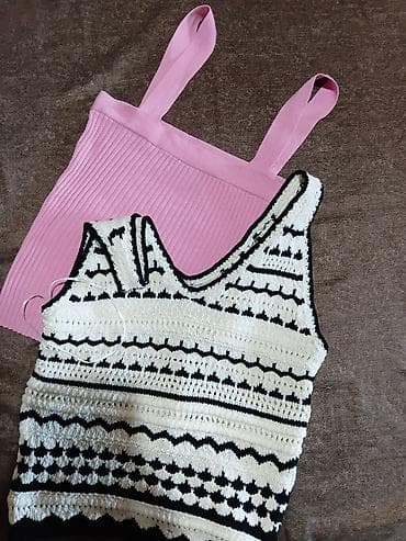 jakna s: Dva ženska topa – paket 1) Pleteni top na naramenice - Brend: Primark — 6
