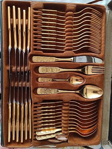 ineks kula: AMC Besteck “Gold 70 TLG Noblesse” – set escajga sa pozlatom 23/24 — 4