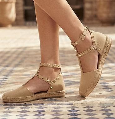 Ženske espadrile sa kaiševima i nitnama - Model: espadrile sa