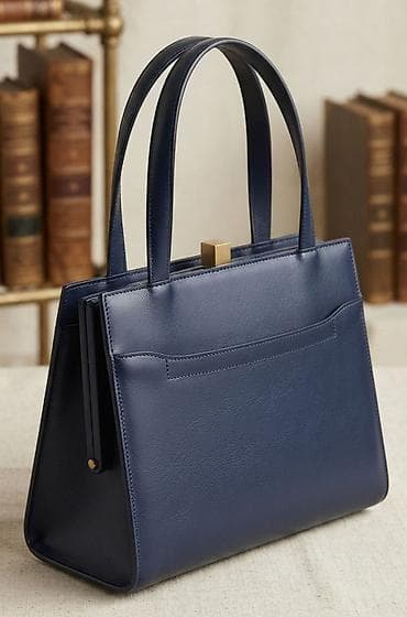 iqos u niš: Elegantna ženska torba – tamnoplava - Materijal: glatka veštačka koža — 1