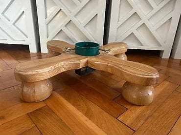 stol i klupe od drveta: Drveni stalak za jelku - Stabilna krstasta baza od punog drveta sa — 2