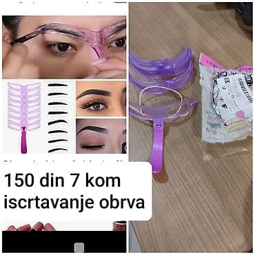 Set od 7 šablona za iscrtavanje obrva - Plastični šabloni za precizno