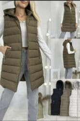 wellensteyn kape: Dugi ženski prsluk sa kapuljačom ✨ Modernog kroja, topao i udoban — 4