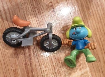 Figurice i makete: STRUMFOVI - PEYO ORIGINAL LAFIG igracka. Strumf na biciklu — 3