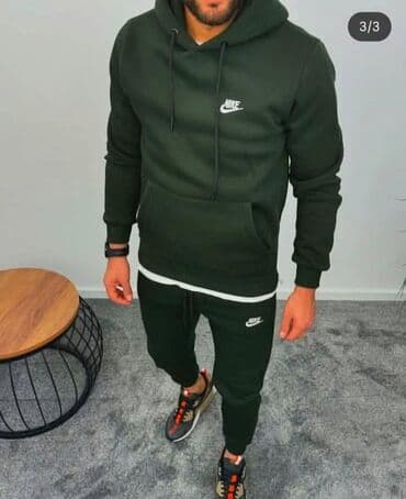 Sportswear: Set, 2XL, L, M, Nike, color - Grey, Fleece — 4