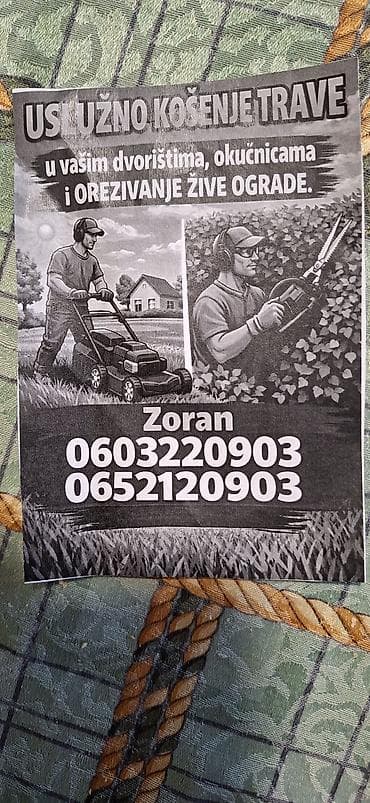 pomoc u kuci oglasi: Usluge održavanja zelenih površina: - Profesionalno košenje trave u — 1