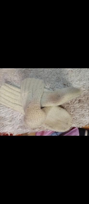 Headgear: Pletenе vunene čarape – ručni rad - Materijal: prirodna vuna, mekana — 5