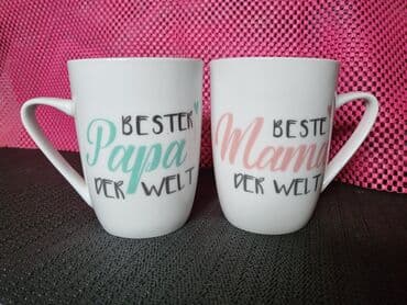 porcelanske solje za caj: Solje nove porcelanske mama,tata. Solje univerzalne obe u ceni — 1