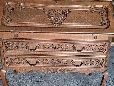 namestaj kula: Drveni pisaći biro/sekreter u klasičnom stilu - Masivno drvo u toploj — 2