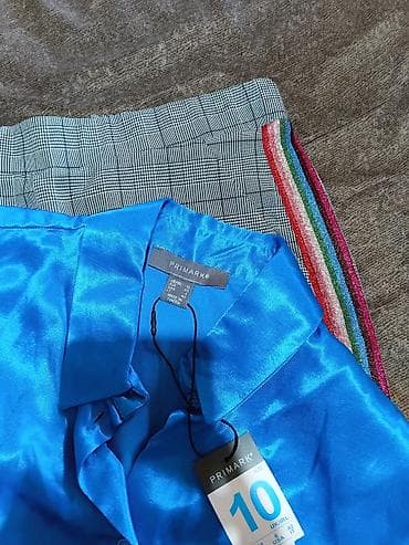 zara haljina s: Komplet – satenska košulja + karirane pantalone sa šljokičastim — 8