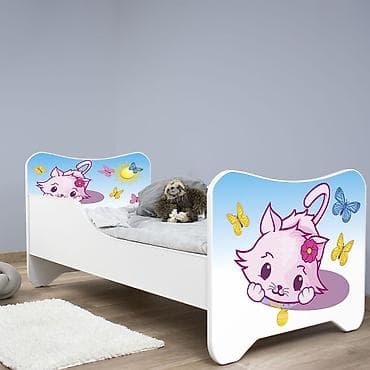 Krevet sa dušekom za devojčice 140x70 cm – Happy Kitty Little Kitty -