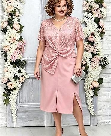 Haljina elegantna mid sa čipkanim gornjim delom. - Kroj: midi dužina