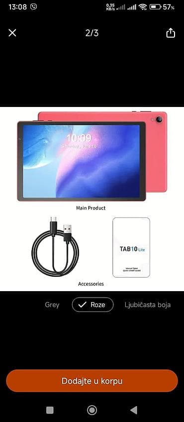 vileda usisivač 3 u 1: TAB10 Lite – tablet u roze boji - Ekran: veliki displej sa tankim — 1