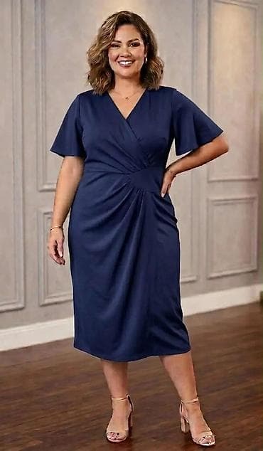 haljine boss: Elegantna midi haljina sa preklopom – više boja - Kroj: midi dužina — 4