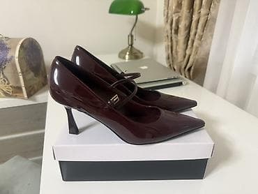 svecane ravne cipele: Nine West salonke - Boja: Dark Red 600 (tamno bordo, lak koža efekat) — 7
