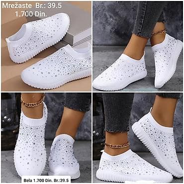 fila patike cena: Mrežaste ženske patike – slip-on model - Boje: bela i crna - Ukras — 2