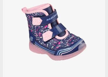 decija busilica na baterije: Dečje zimske čizme Skechers – tamnoplave sa roze detaljima i šarenim — 3