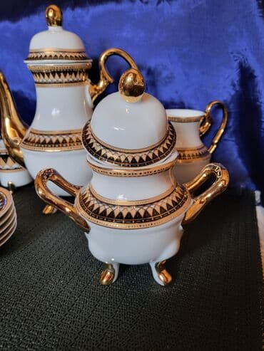 metalac solje za kafu cene: Servis vintaz za kafu porcelanski. Servis za kafu,perfektan pozlata — 15