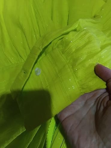 versace eros cena: Neon zeleno haljina-košulja sa resamam m do l - Model: midi — 2