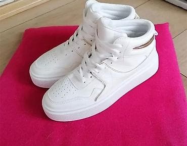 premiata patike cena: Ženske bele patike sa platformom - Dizajn: visoki model (mid-top) u — 6