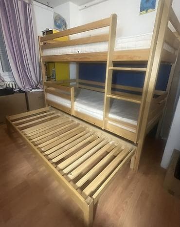 sorc za spavanje: Drveni krevet na sprat sa dodatnim izvlačnim ležajem - Materijal — 3