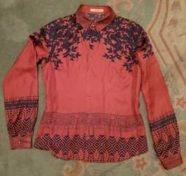bluze c a: M (EU 38), Svila, Cvetni, Jednobojni, bоја - Crvena — 7