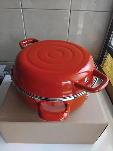 metalac vakum posude: Emajlirani okrugli Metalac pekač lux, 26cm, 4.8l — 6