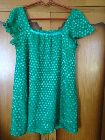tunika boho style: S (EU 36), Svila, bоја - Zelena — 6