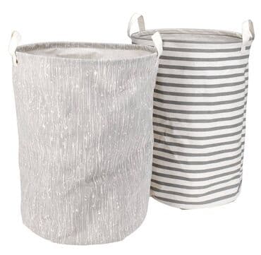 korpe pletene od pruca: Korpa za ves 3. Pamuk, Poliester. Prečnik: 36 cm, Visina: 50 cm — 1
