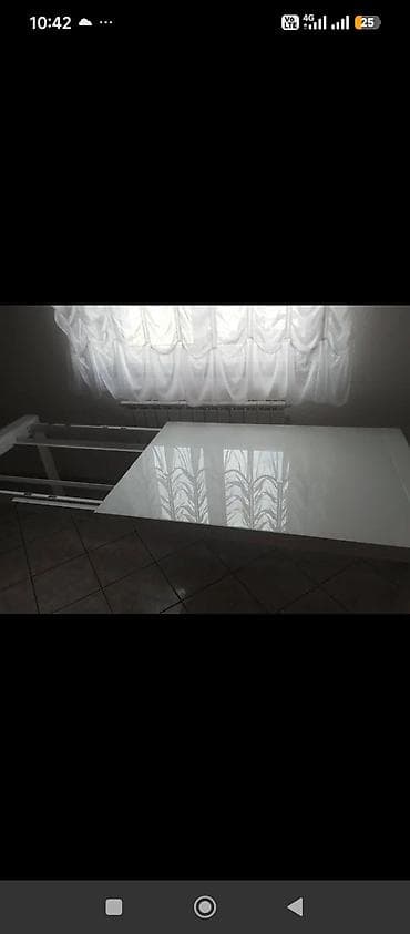 stolovi polovni: Proširivi trpezarijski sto, visokog sjaja – bela boja DIM. 140 90 — 4