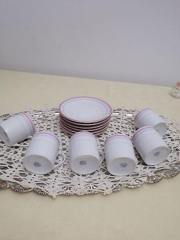 metalac češki porcelan: Set za kafu/čaj – 12 delova, porcelan - 6 šoljica sa ručkom - 6 — 2
