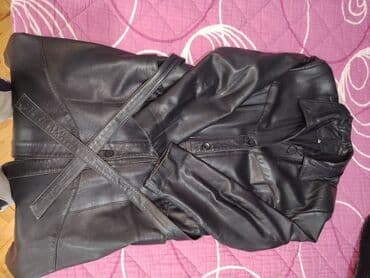 College jackets: Ženska kožna jakna/kaput do kolena, crne boje. - Materijal: prirodna — 2