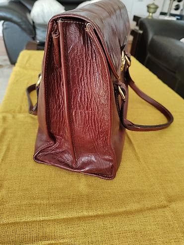 privesci za narukvice pandora: Kožna torba – braon - Materijal: prava koža, glatka sa diskretnom — 3