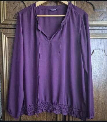 Košulje, bluze i tunike: 3XL, Viskoza, Jednobojni, bоја - Ljubičasta — 1