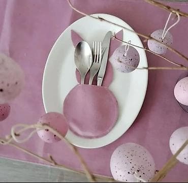 prodaja ruza na veliko: Dekorativne futrole za pribor za jelo – „zec“ motiv - Šarmantni — 4