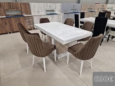 trpezarijske stolice krusevac cena: Trpezarijski set – sto sa 6 stolica - Moderan pravougaoni sto sa — 2