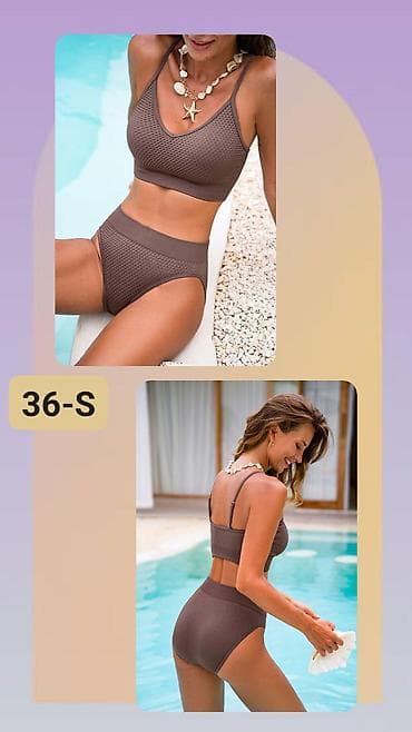 pantalone s: Ženski kupaći kostim – dvodelni, veličina 36 (S) - Boja: topla — 1