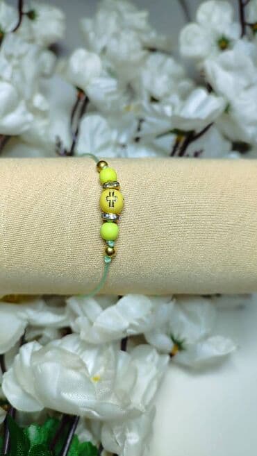 zeleni nakit: Podesiva narukvica, Handmade, Materijal: Perlice — 1