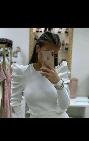 massimo dutti bluze: Bluza puf rukavi sa elastinom. Crna,svetlo — 1