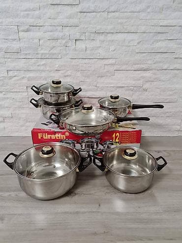 drveni sto i stolice za decu: Komplet posuđa Fürstin – 12 delova, nerđajući čelik Sadržaj kompleta — 1